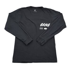 LVRN Shirt Mens S Black Crew Neck Long Sleeve Banded Cuffs Gang Tour 2017 Top